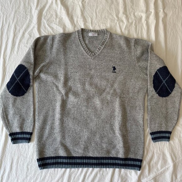 U.S. Polo Assn. Grey V-Neck Sweater (XXL) - Picture 1 of 5